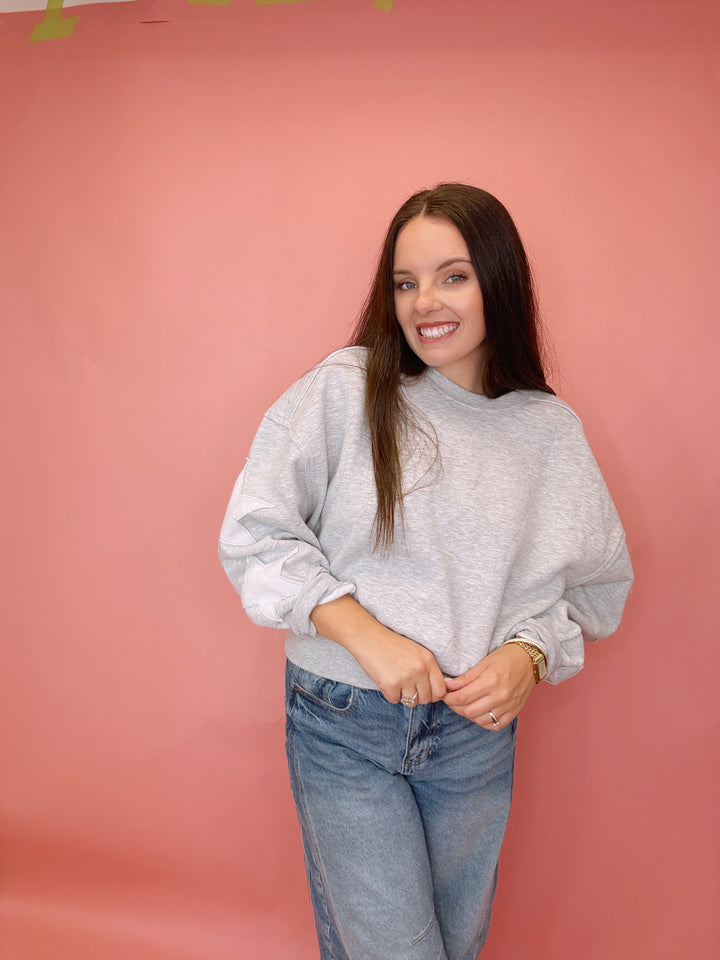 Starry Sleeve Crewneck Sweater