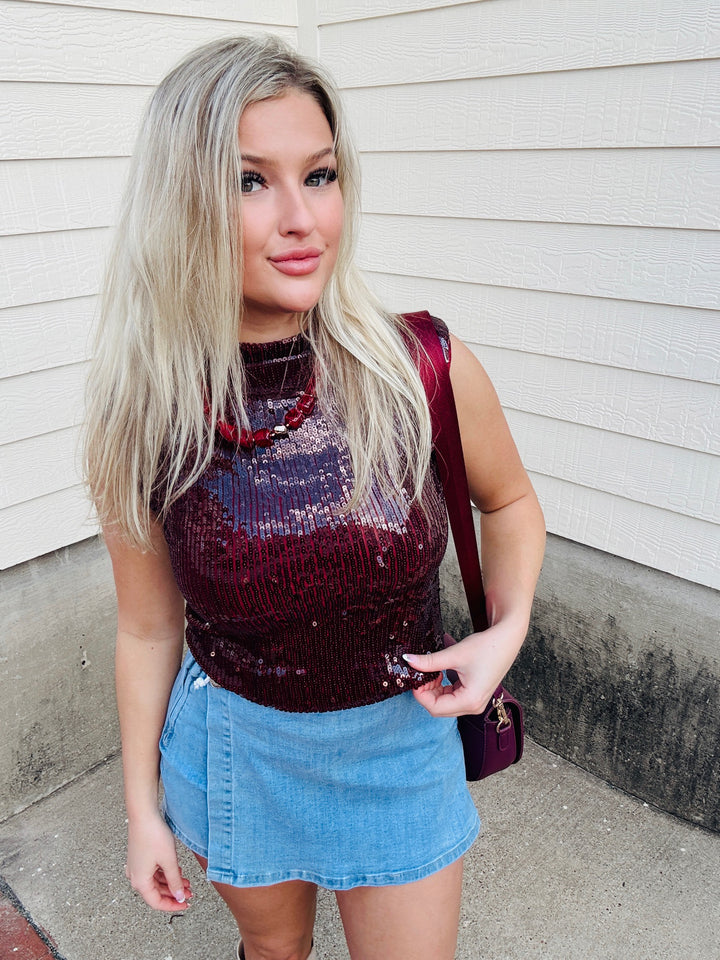 Sparkle & Shine Sequin Knit Top