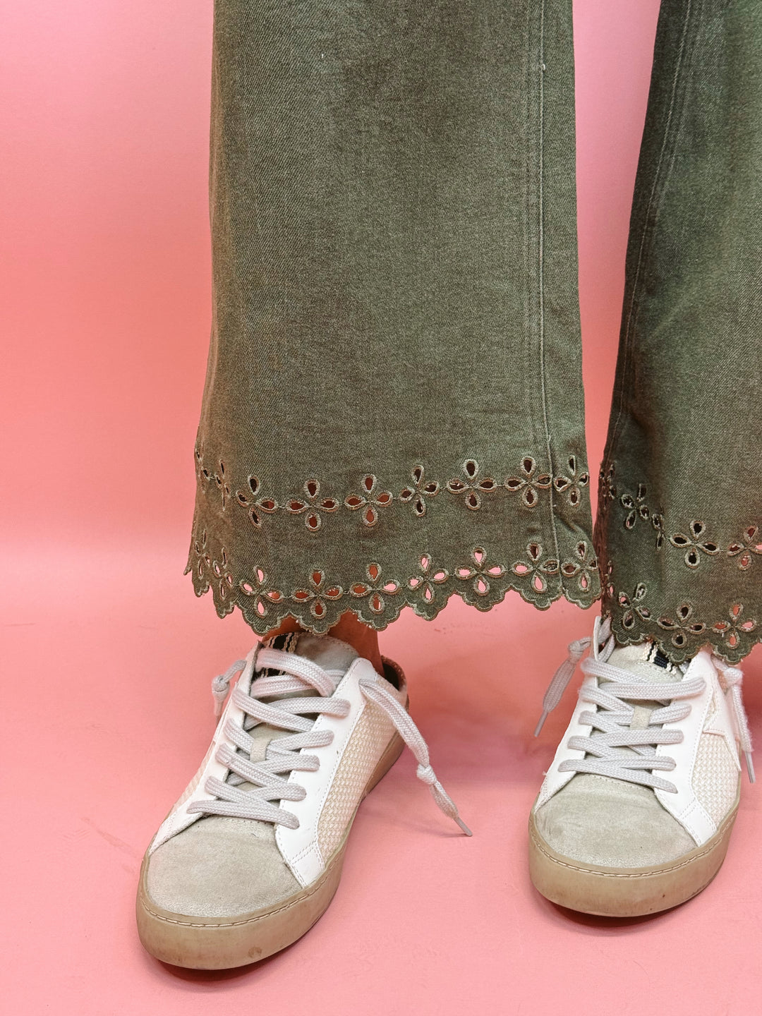 Pistachio Pop Embroidered Bottoms