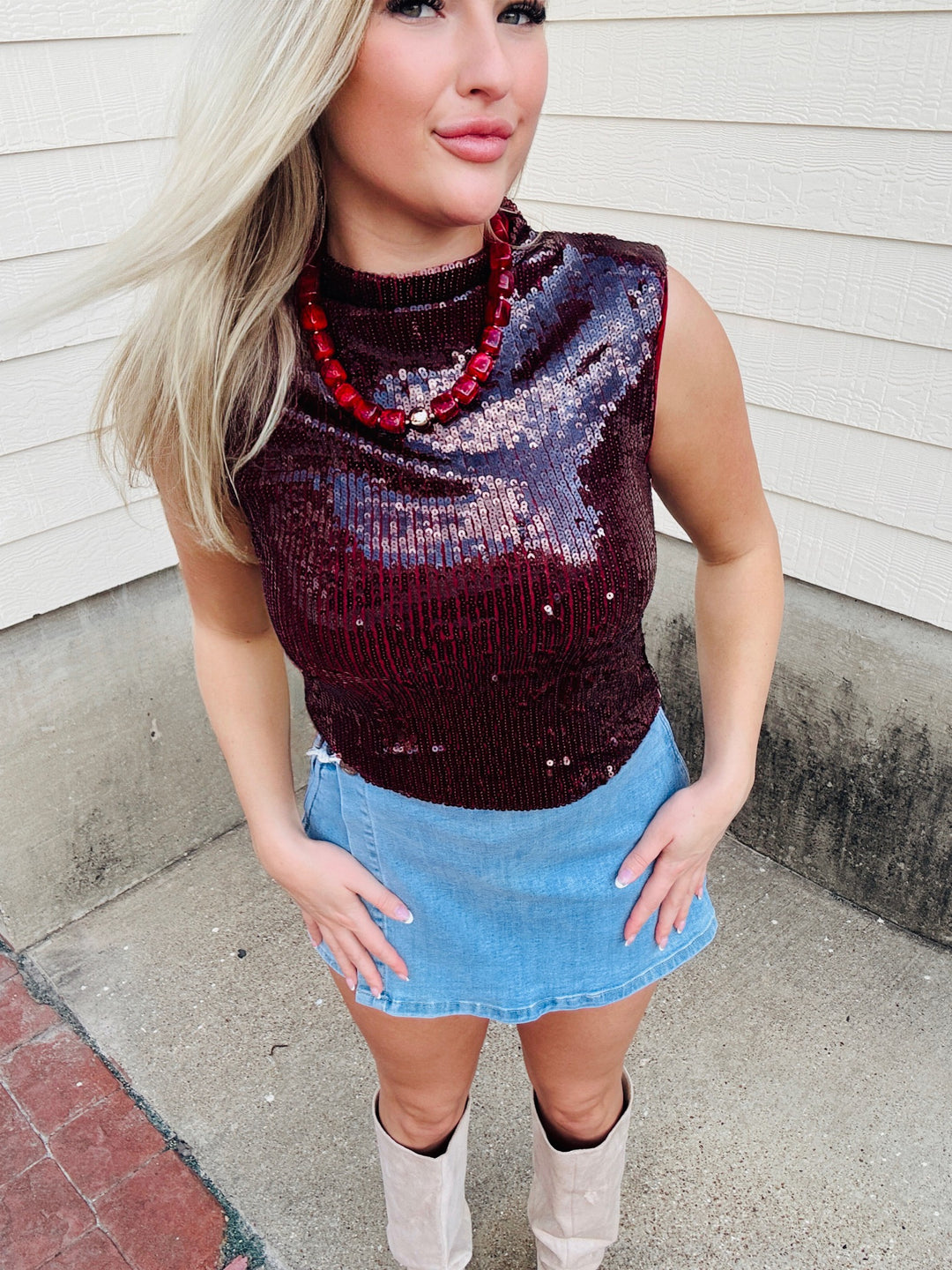 Sparkle & Shine Sequin Knit Top