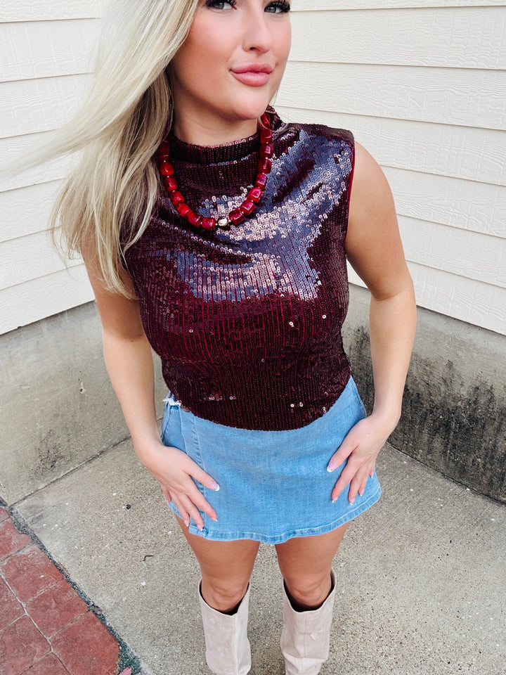 Sparkle & Shine Sequin Knit Top