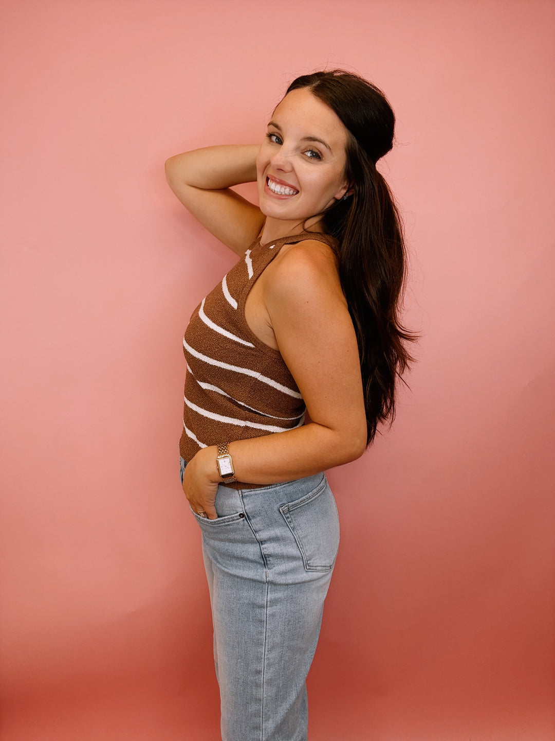 The Coastal Stripes Sweater Tank