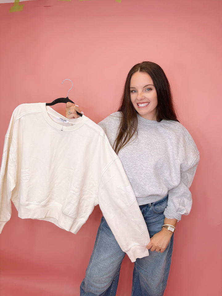 Starry Sleeve Crewneck Sweater