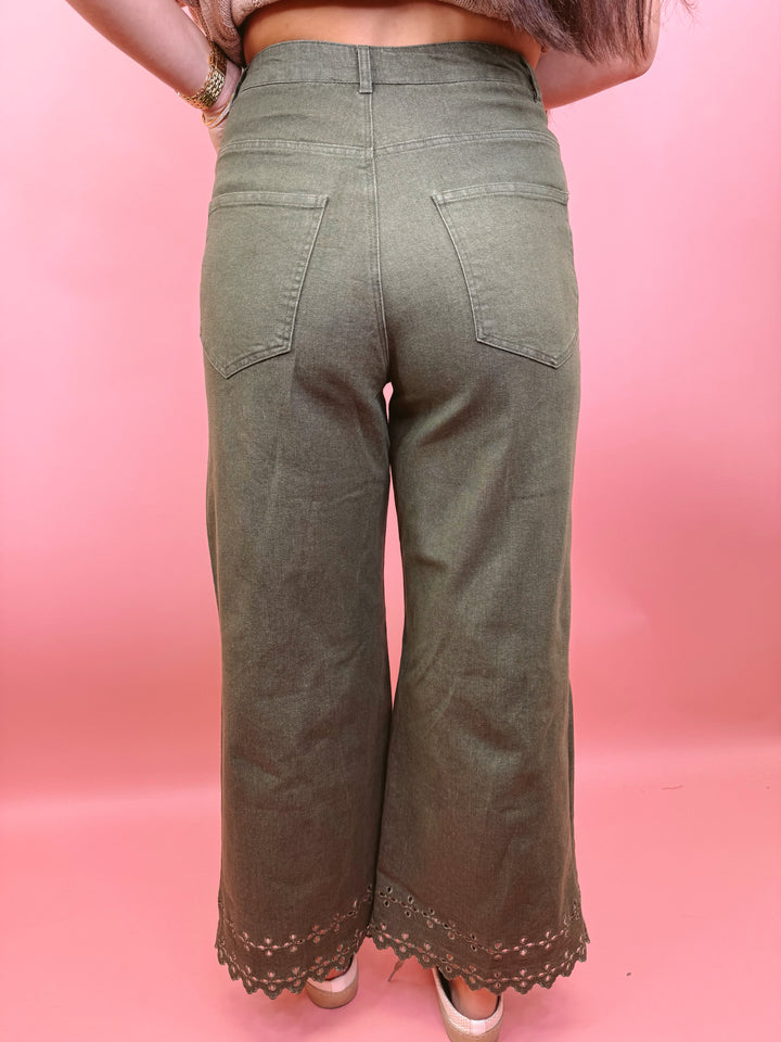 Pistachio Pop Embroidered Bottoms