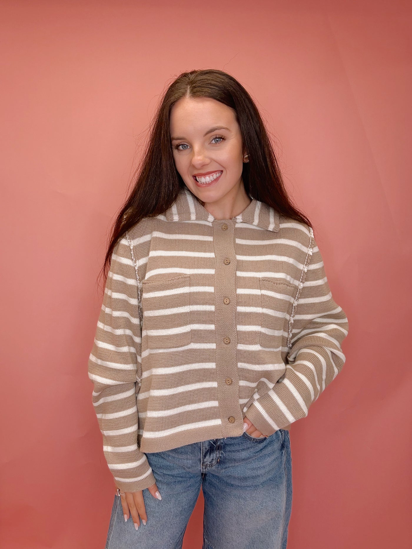 The Stripe Ease Cardigan