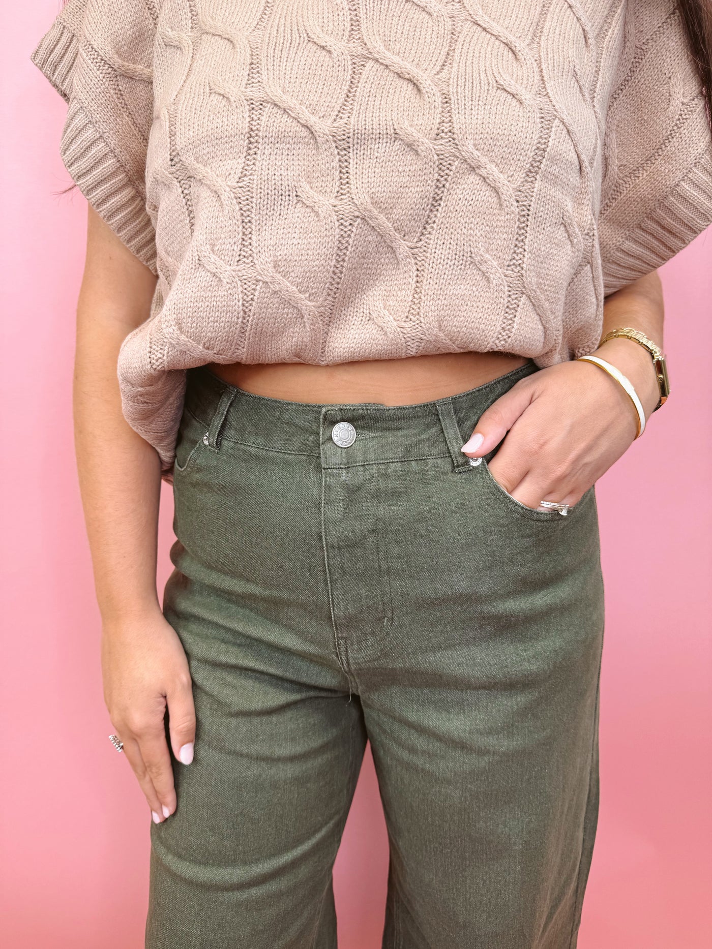 Charmed Cable Knit Sweater Vest