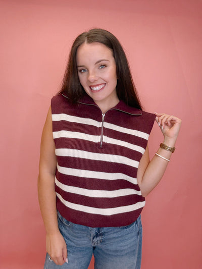 The Layer Luxe Striped Sweater Vest