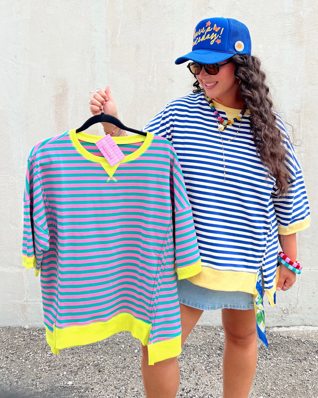 Just Stripe It Oversized Tee