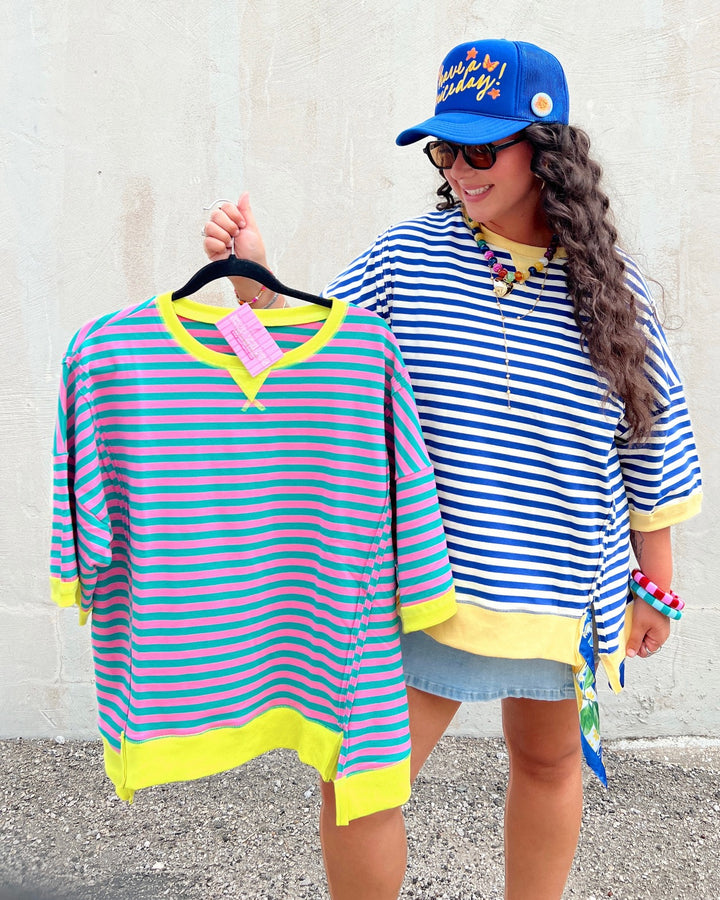 Just Stripe It Oversized Tee