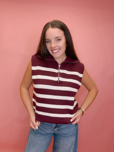 The Layer Luxe Striped Sweater Vest