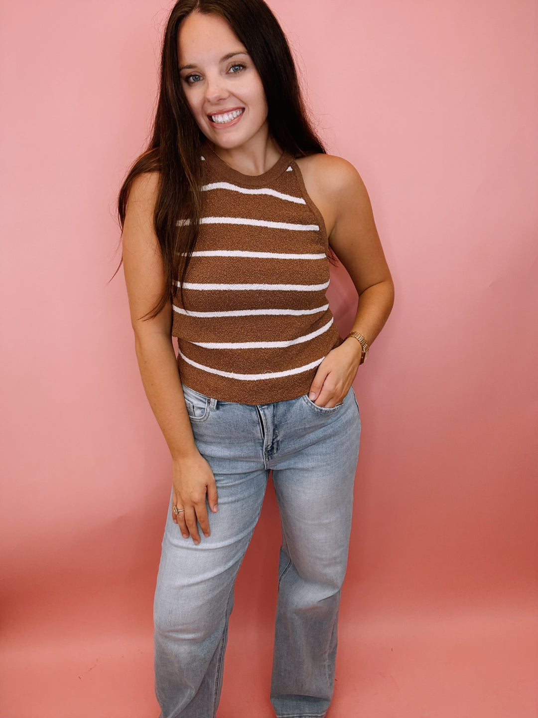 The Coastal Stripes Sweater Tank