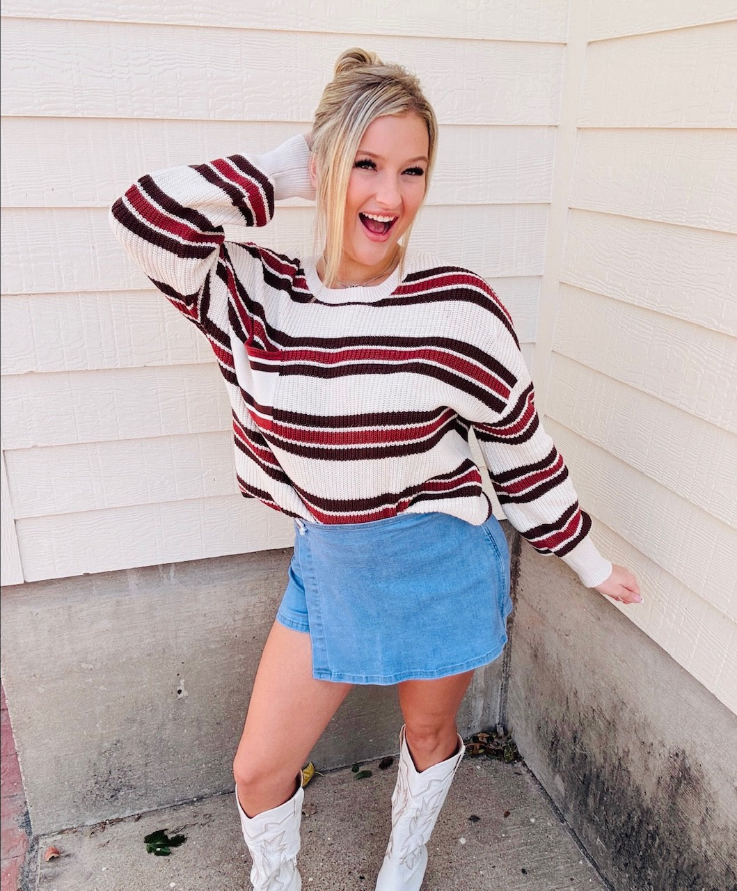 Cozy Colorblock Stripes Cotton Sweater