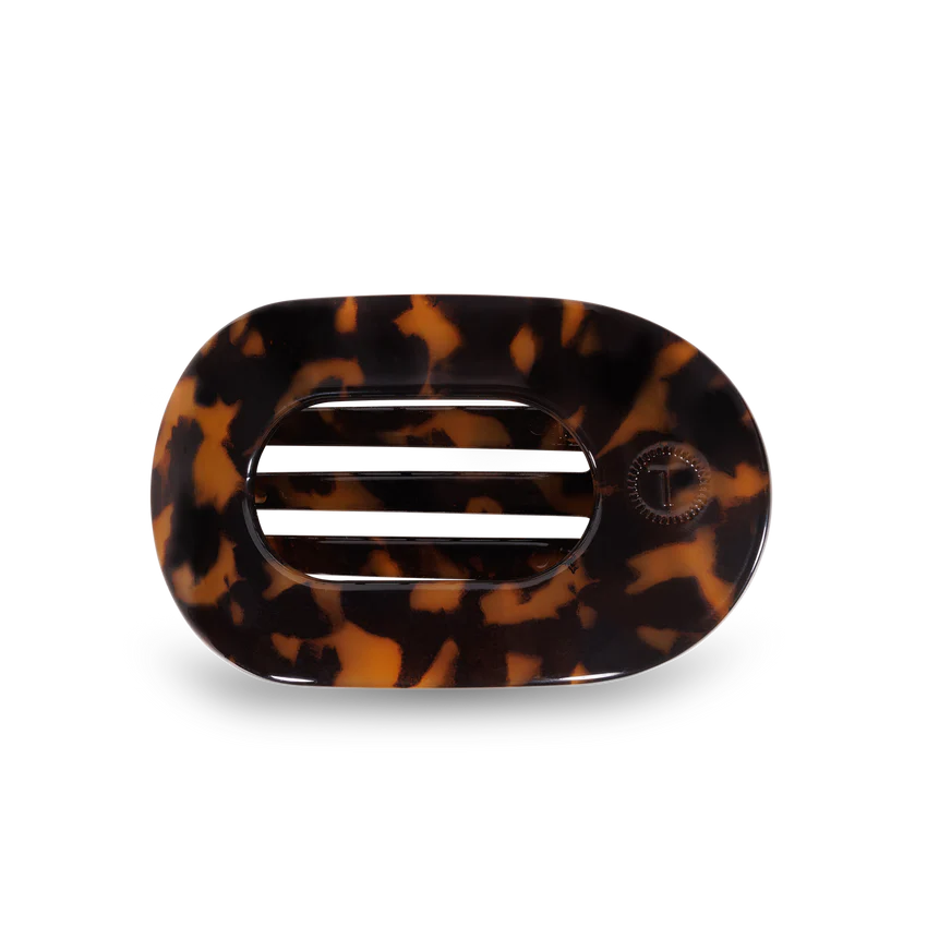 Tortoise Flat Round Hair Clip