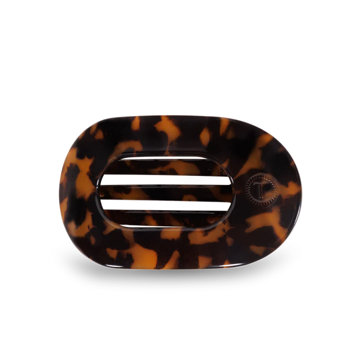 Tortoise Flat Round Hair Clip