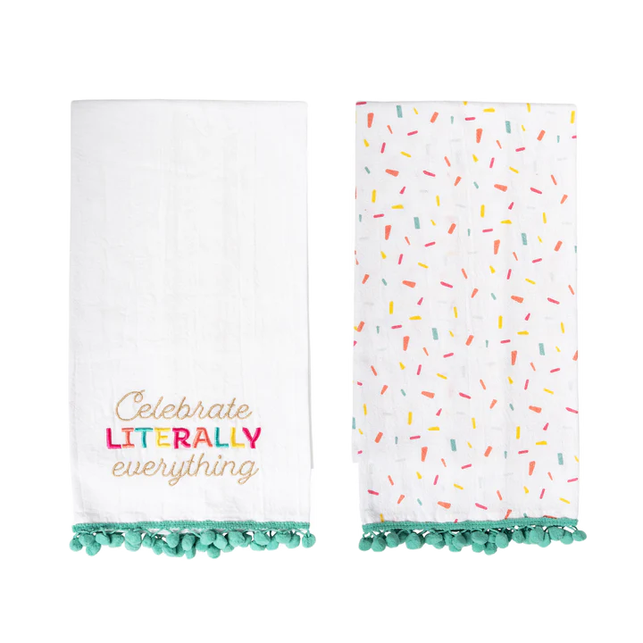 Celebrate and Sprinkle Tea Towels Set of 2