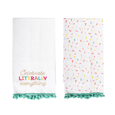 Celebrate and Sprinkle Tea Towels Set of 2