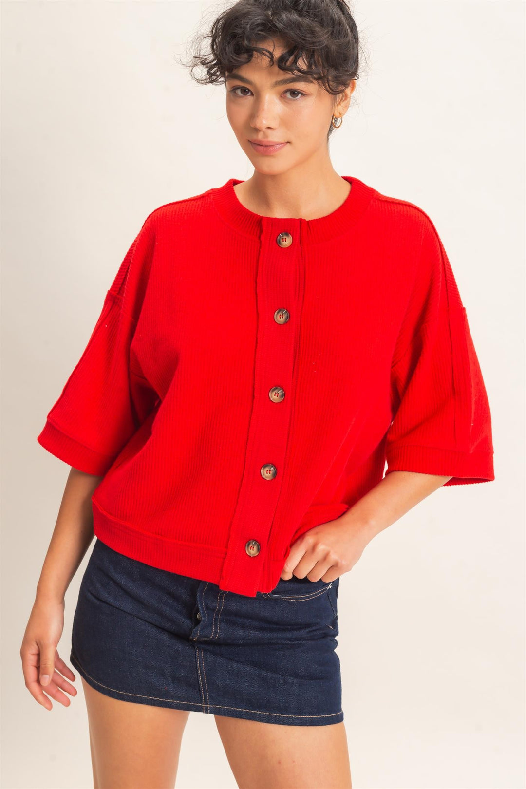 Early Mornings Button-Up Top
