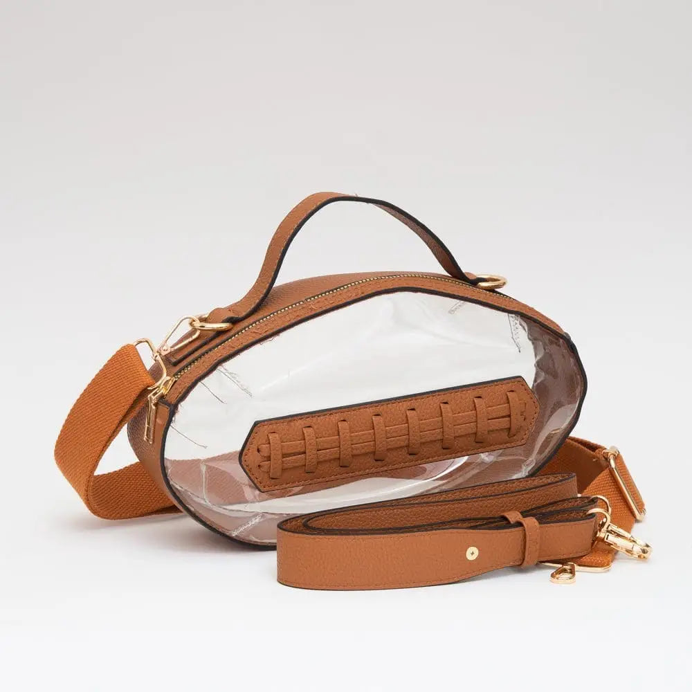 Bella Clear Football Crossbody Bag