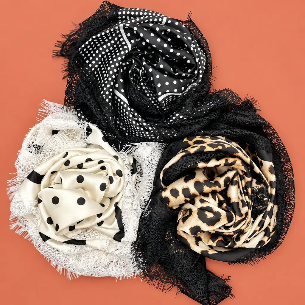 The Brooklyn Lace Trim Scarf