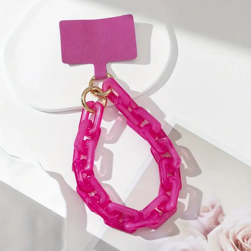 acrylic phone wristlet keychain