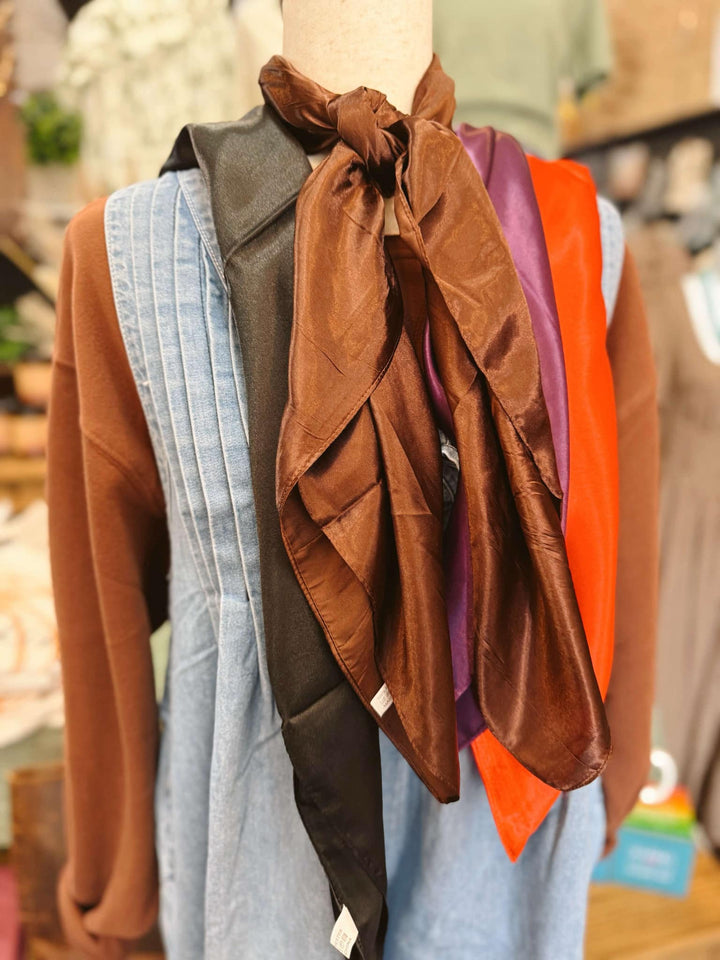 Chocolate Luxe Silk Bandana