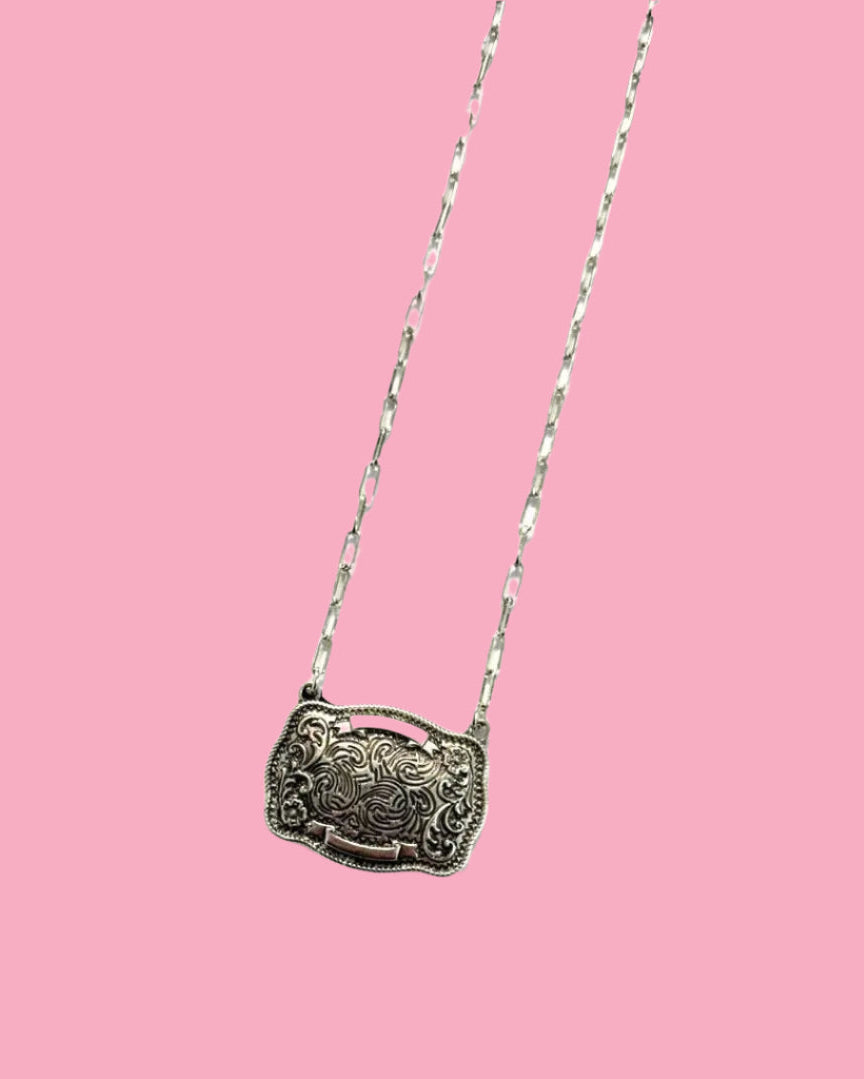 Western Belt Buckle Necklace