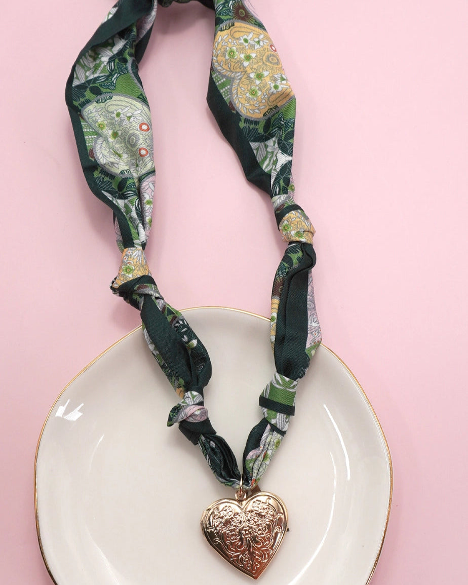 The Emerald Touch Scarf Charm Necklace