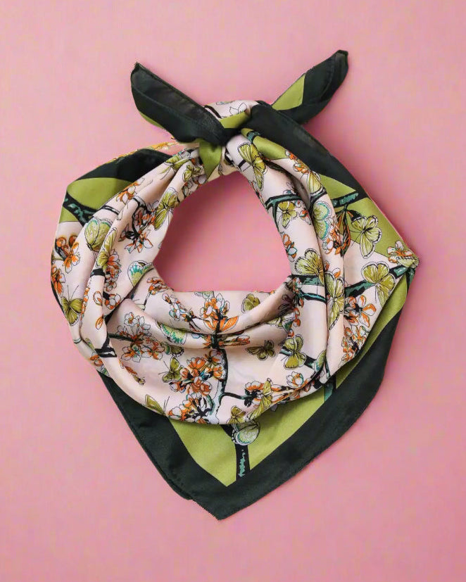 On The Vine Print Silky Bandana