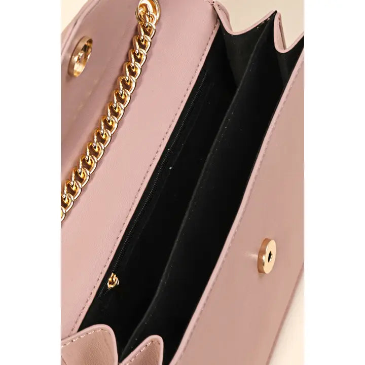 Faux Leather Envelope Shoulder Bag