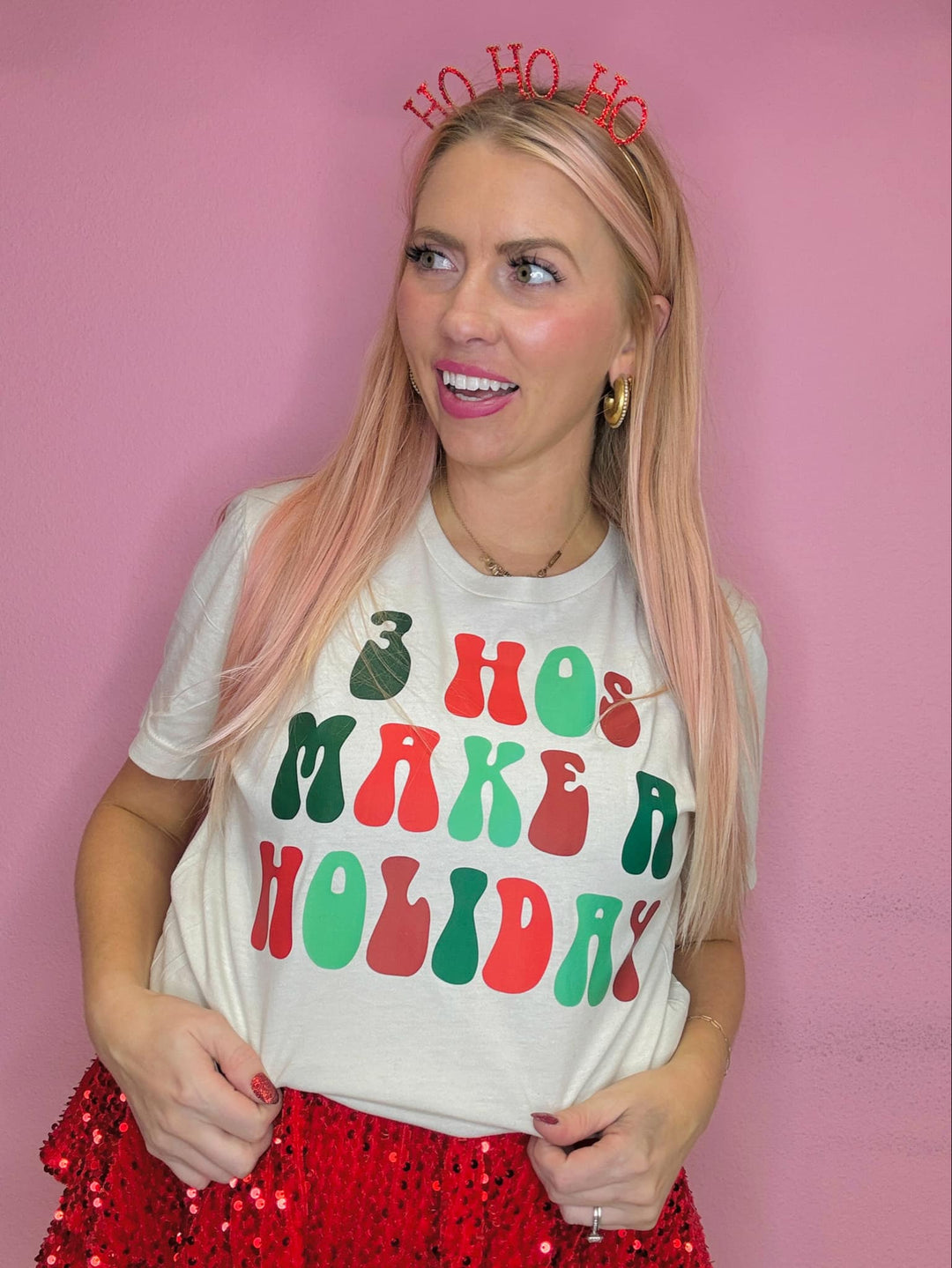Three Hos Make A Holiday Tee