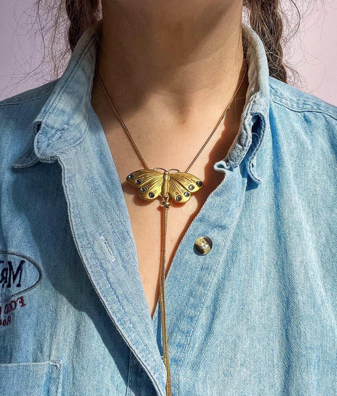 Butterfly Gold Bolo Tie