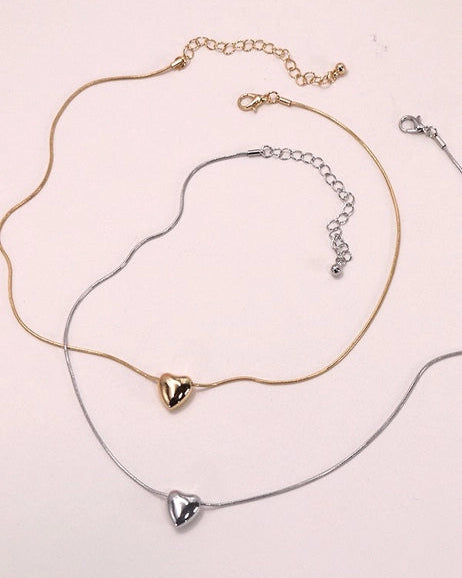 Mini Puff Heart Necklace