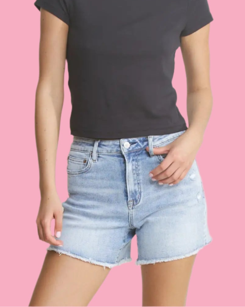 The Cropped Crush Denim Shorts