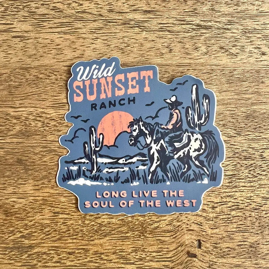 Wild Sunset Ranch Sticker – Shop The Pug