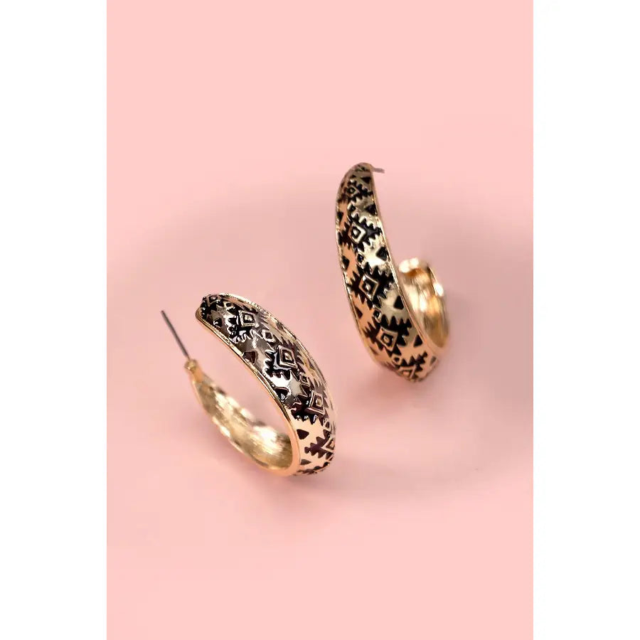 Aztec Hoop Earrings