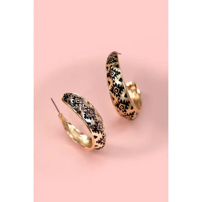 Aztec Hoop Earrings