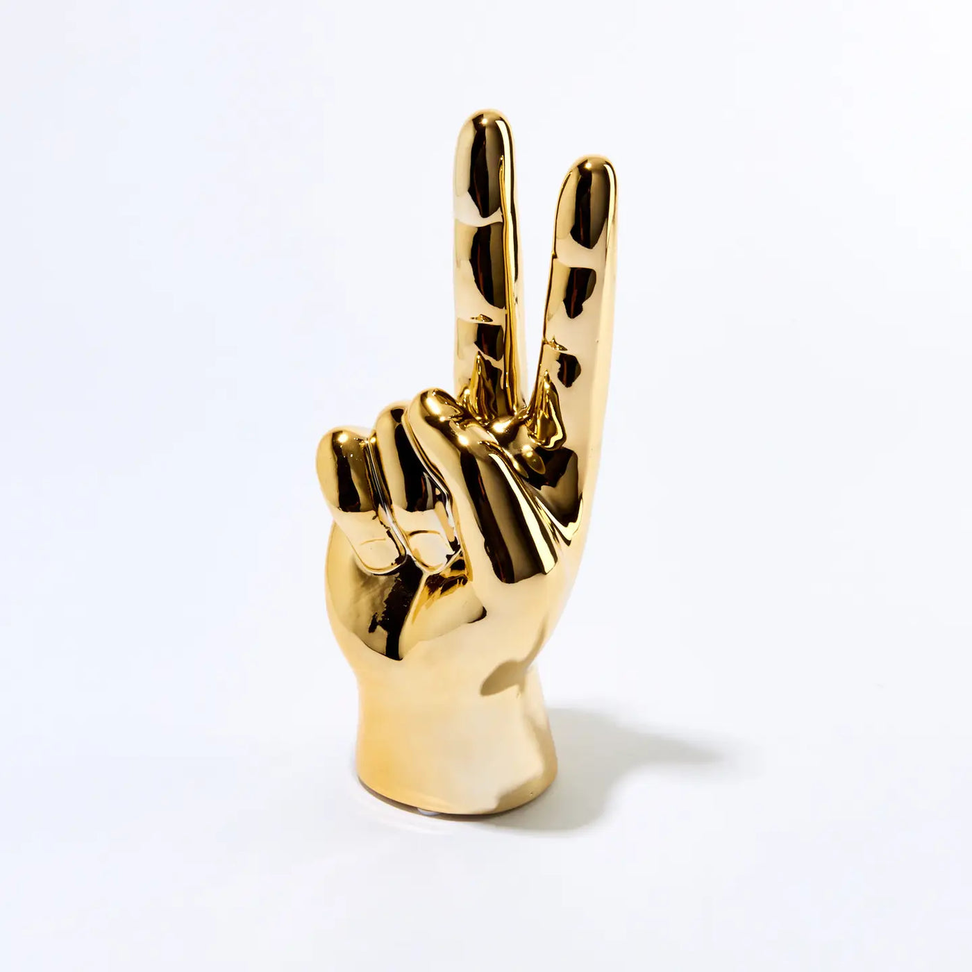 Gold Peace Hand Table Top Sculpture