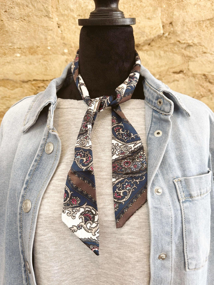 Midnight Paisley Twilly Bandana