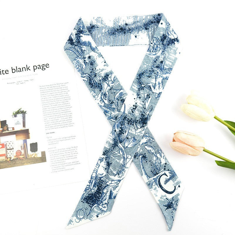 Soft Silky China Blue Scarf