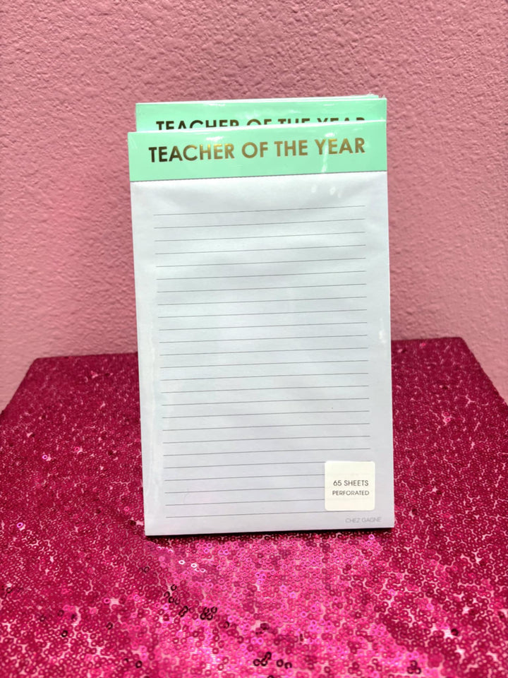 Teacher Of The Year Lined Notepad