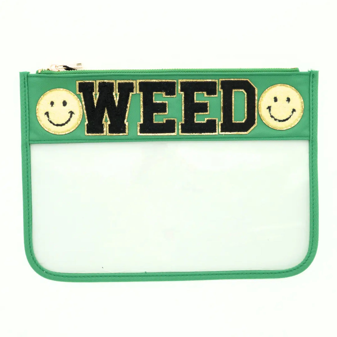 Weed Chenille Letter Clear Pouch