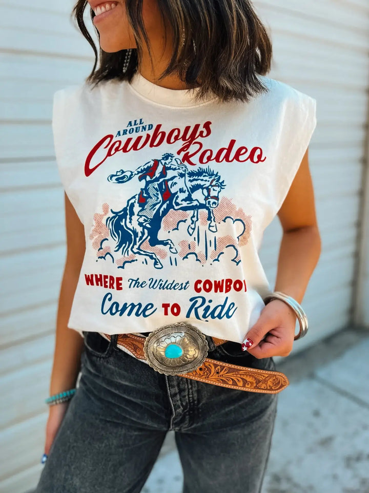 All Around Cowboys Rodeo Muscle Tee