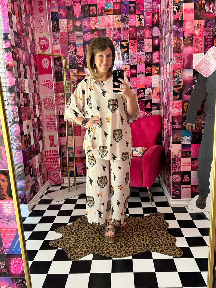Mocha The Ellie Tiger Print Set