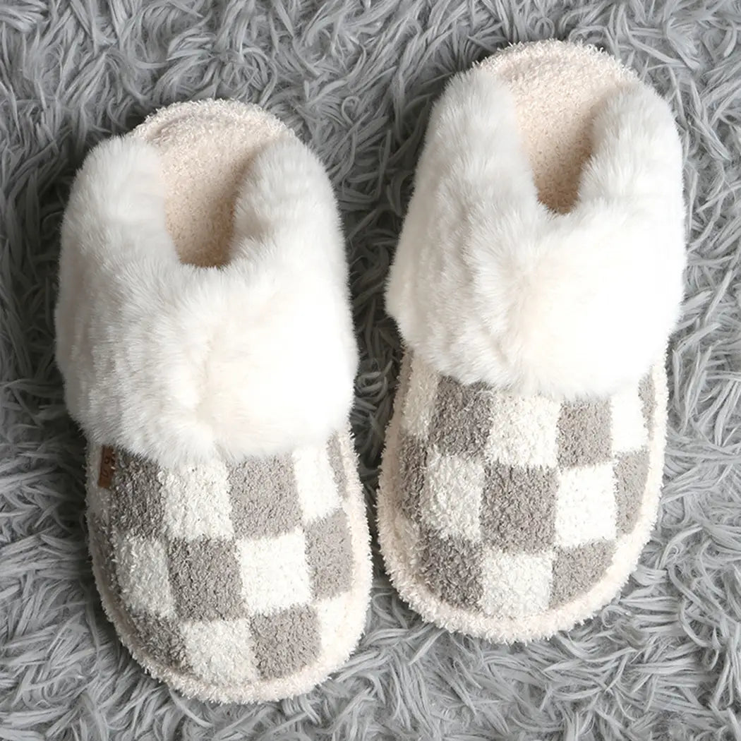 Checkmate Fur Slippers