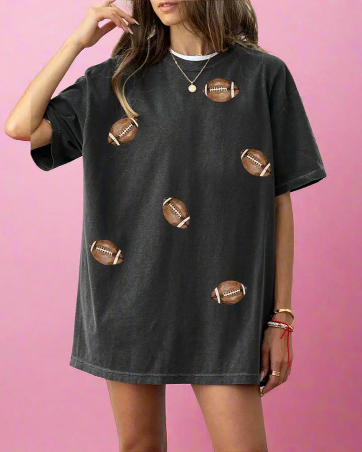 Football Days Oversized Graphic Tee