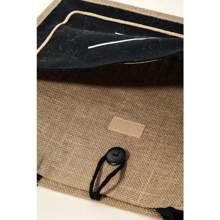 Hello Weekend Burlap Tote