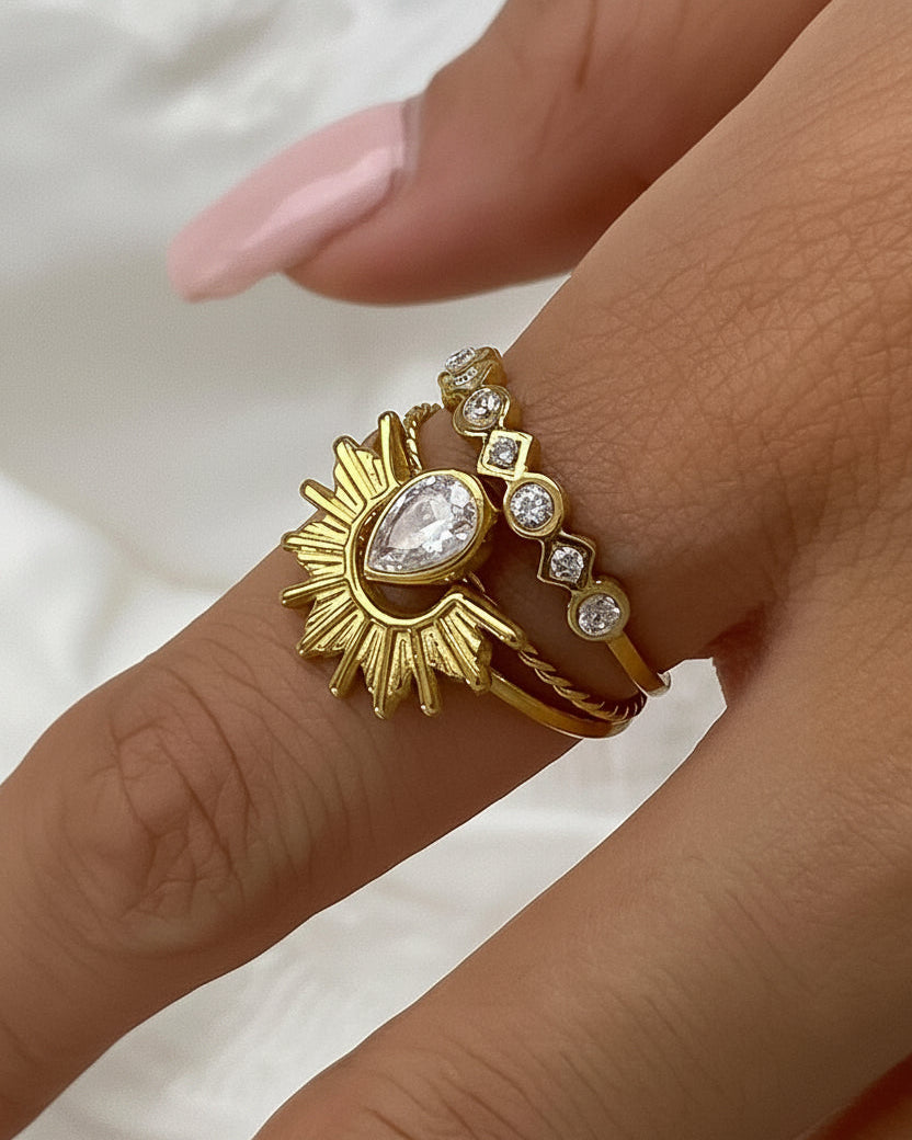 The Francoise 18k Sun Layered Ring