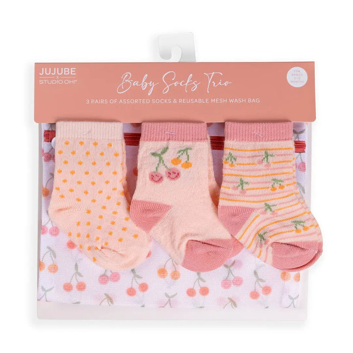 Cherry Cute Trio Baby Socks