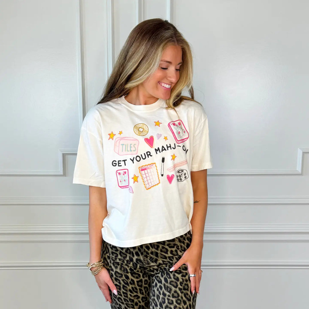 Get Your Mahj-On Crop Tee