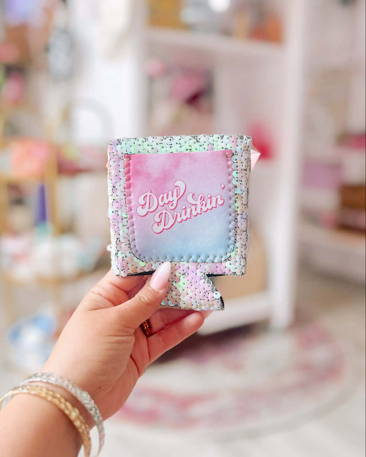 Day Drinking Sequin Can Coolie